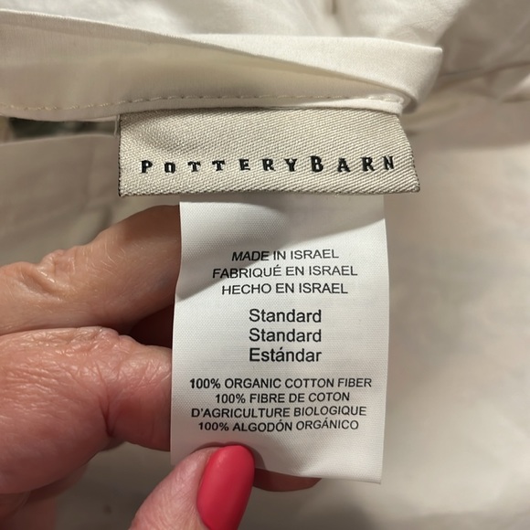 Pottery Barn Bindle Two Organic Cotton Standard Multi Color White Pillow Cases - Picture 6 of 6